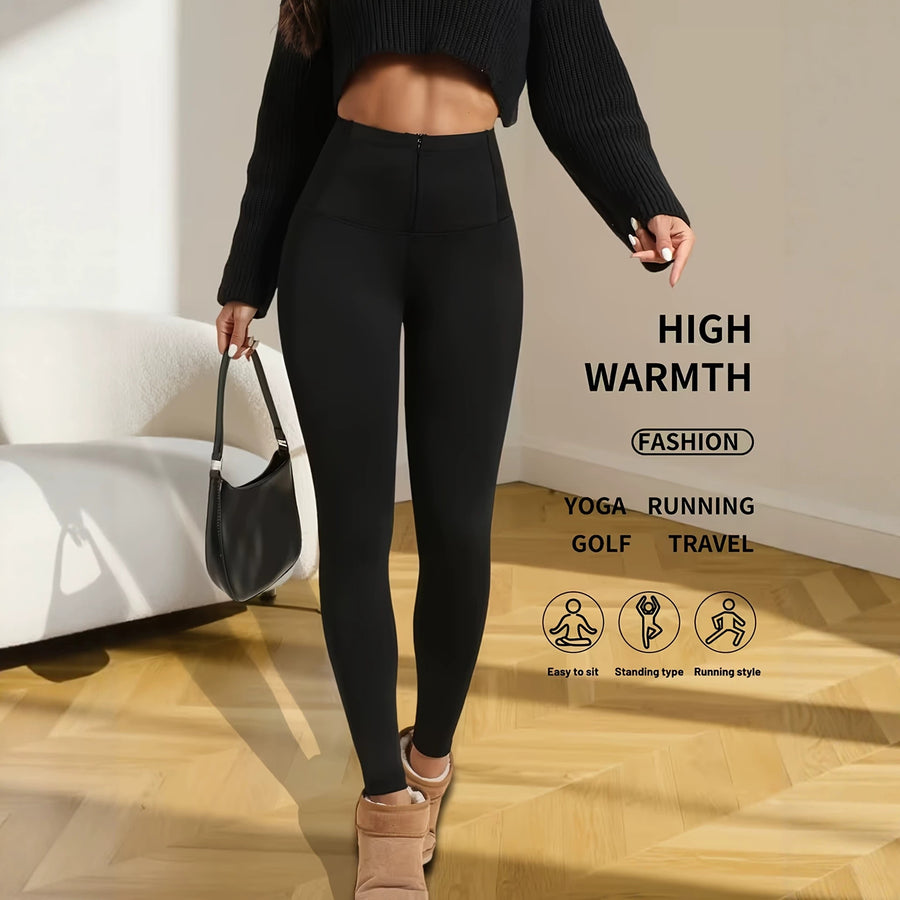 Zip-front Tummy-control Shark Pants For Women
